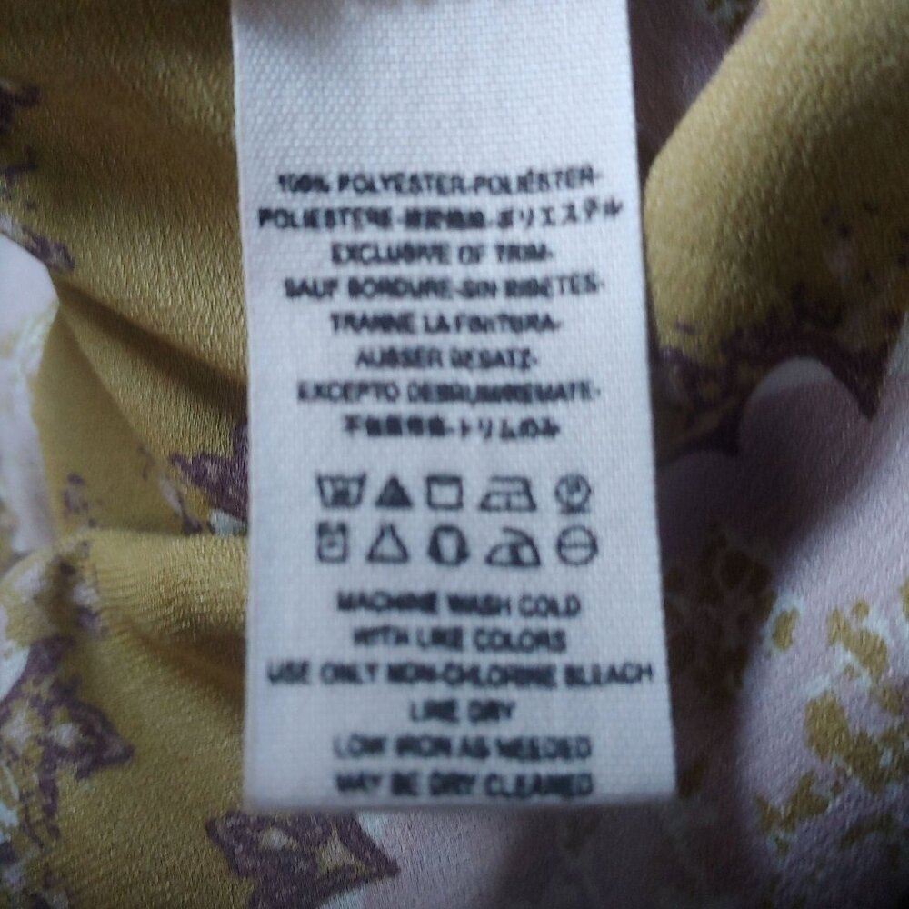 Free People Cowling Around Goldenrod Combo Flowy Boho Oversize Top M - Picture 14 of 14